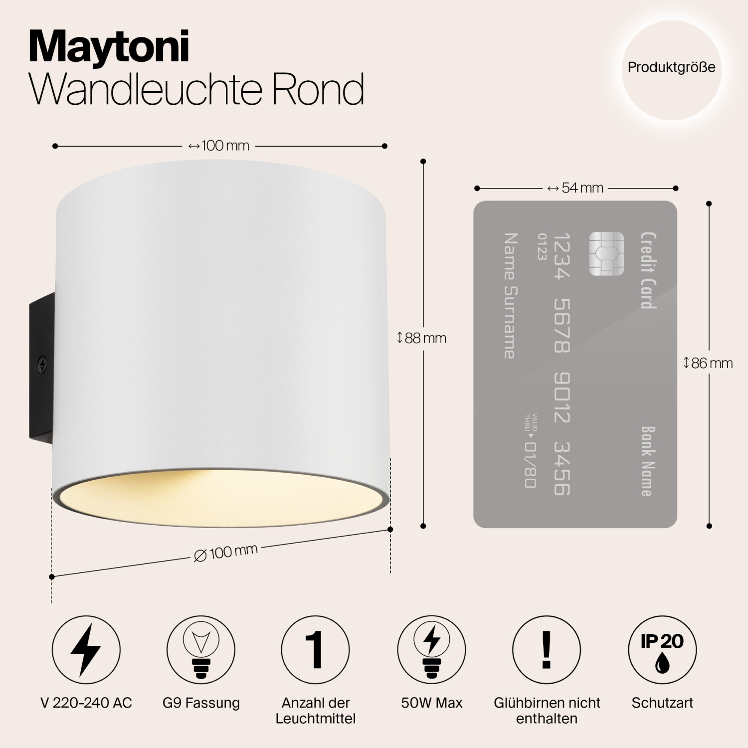 Maytoni Technical Rond Настенный светильник (бра) цвет: белый C066WL-01W