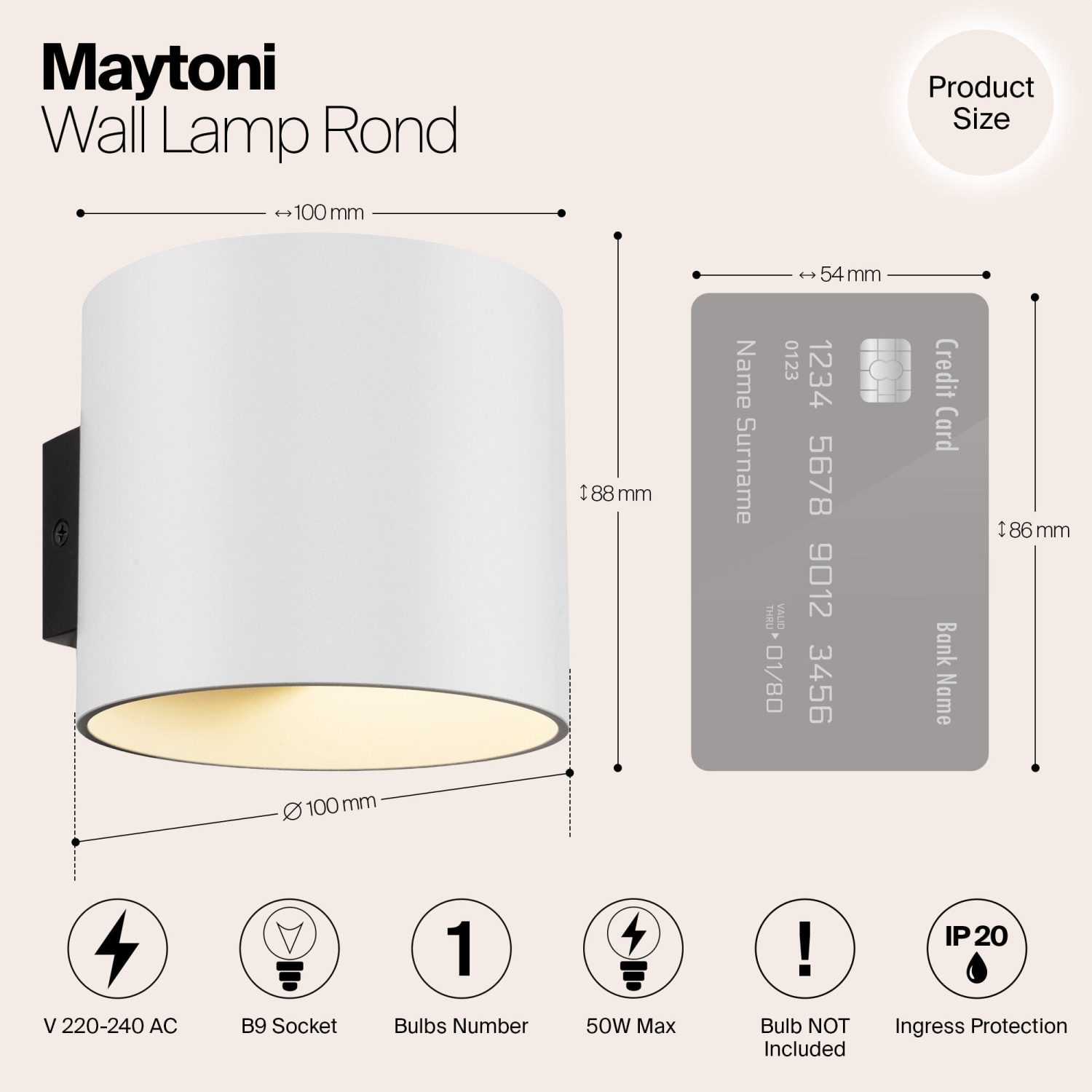 Maytoni Technical Rond Настенный светильник (бра) цвет: белый C066WL-01W