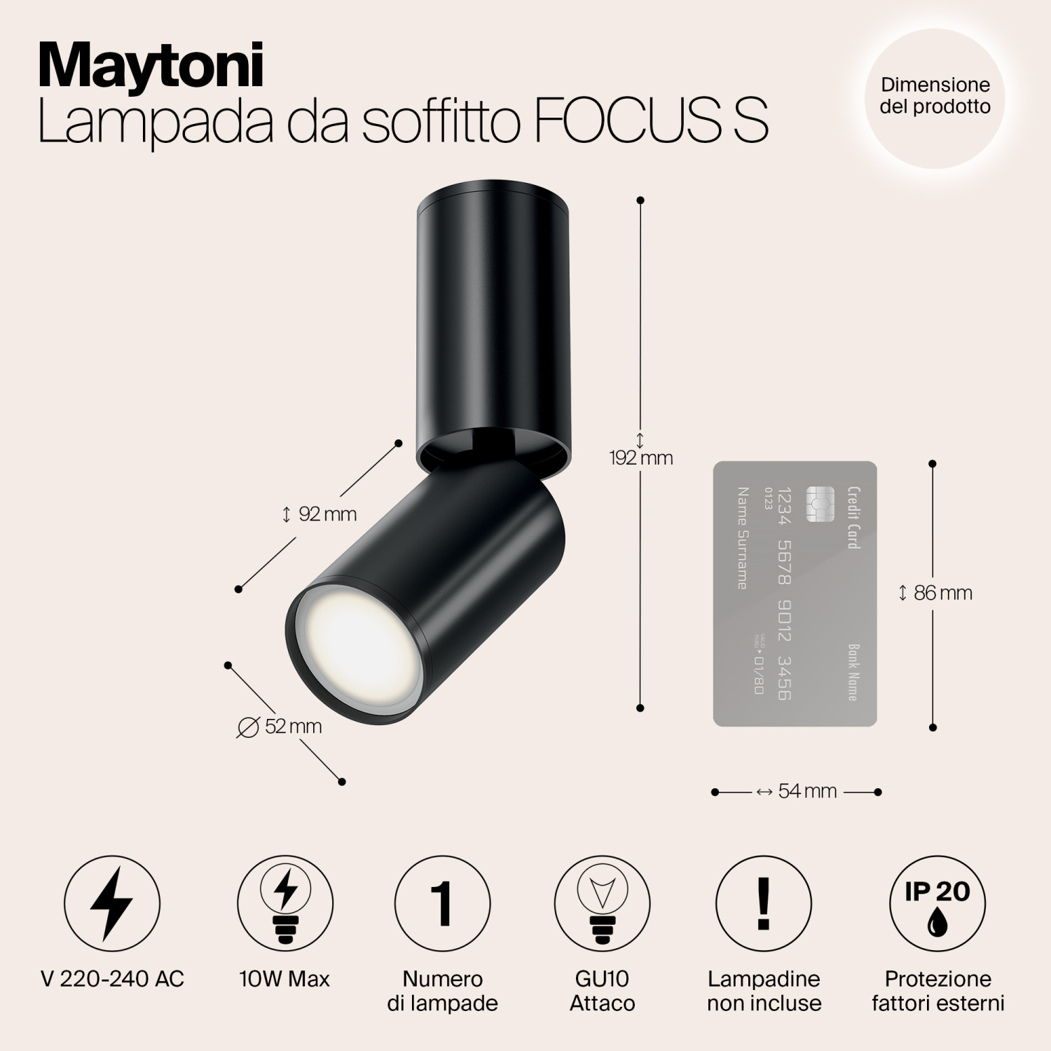 Maytoni Technical FOCUS S Потолочный светильник цвет: черный C051CL-01B