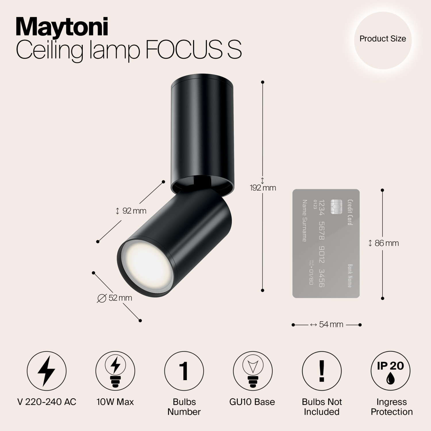 Maytoni Technical FOCUS S Потолочный светильник цвет: черный C051CL-01B