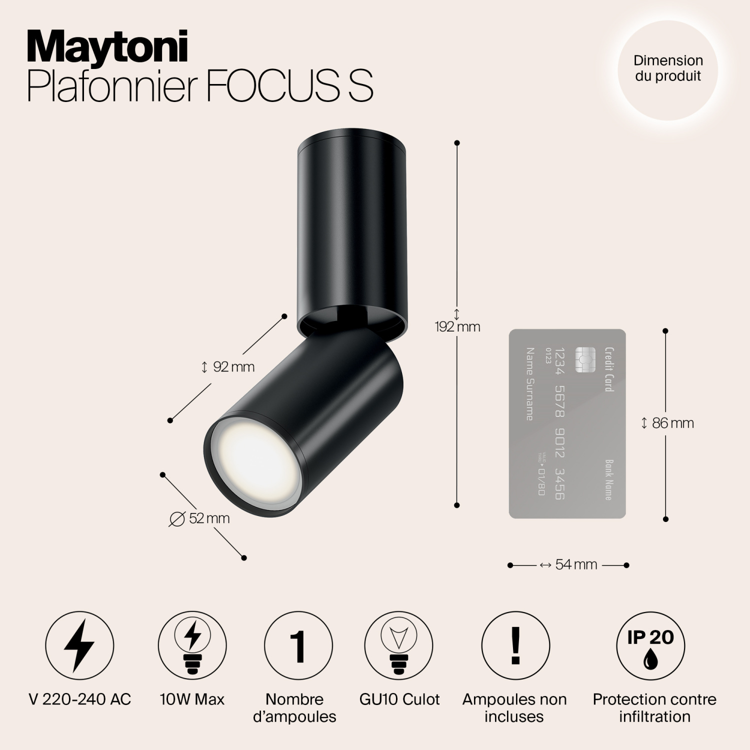 Maytoni Technical FOCUS S Потолочный светильник цвет: черный C051CL-01B
