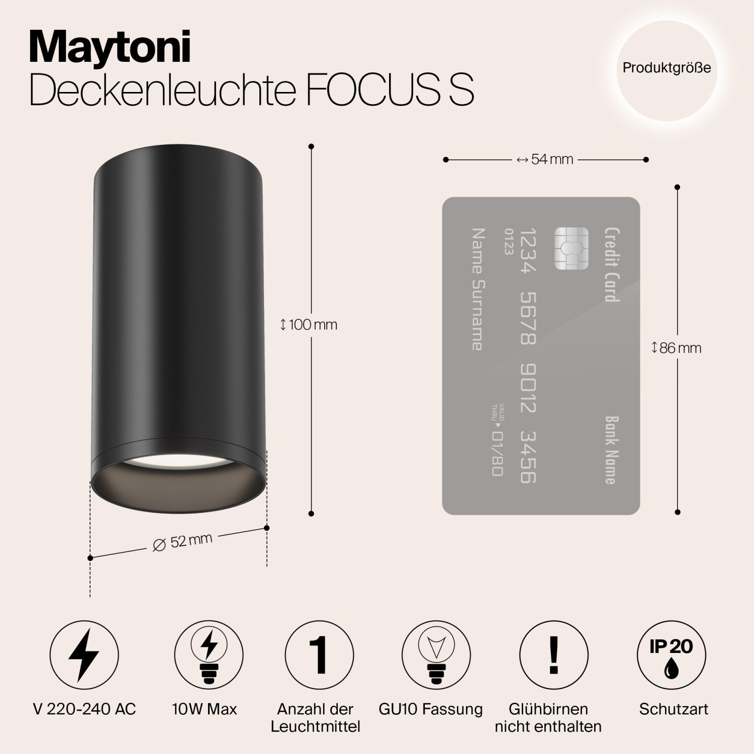 Maytoni Technical FOCUS S Потолочный светильник цвет: черный C052CL-01B