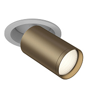 Maytoni Technical FOCUS S Встраиваемый светильник (Набор) цвет: белый и бронза матовая C048CL-1WBZ