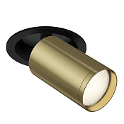 Maytoni Technical FOCUS S Встраиваемый светильник (Набор) цвет: черный и латунь C048CL-1BBS