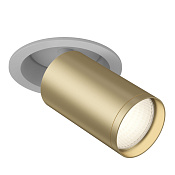 Maytoni Technical FOCUS S Встраиваемый светильник (Набор) цвет: белый и матовое золото C048CL-1WMG