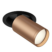 Maytoni Technical FOCUS S Встраиваемый светильник (Набор) цвет: черный и медь матовая C048CL-1BC