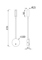 Maytoni Technical Stem Настенный светильник (бра) цвет: матовое золото C035WL-L3MG3K