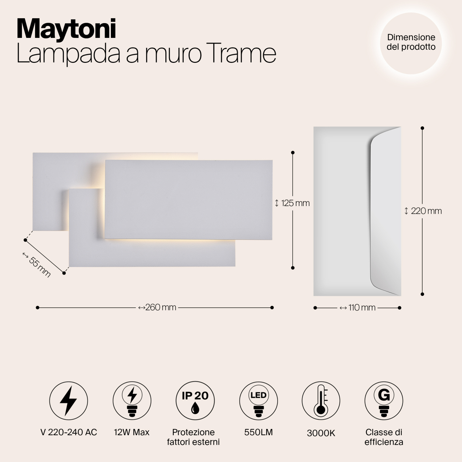 Maytoni Technical Trame Настенный светильник (бра) цвет: белый C804WL-L12W