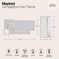Maytoni Technical Trame Настенный светильник (бра) цвет: белый C804WL-L12W