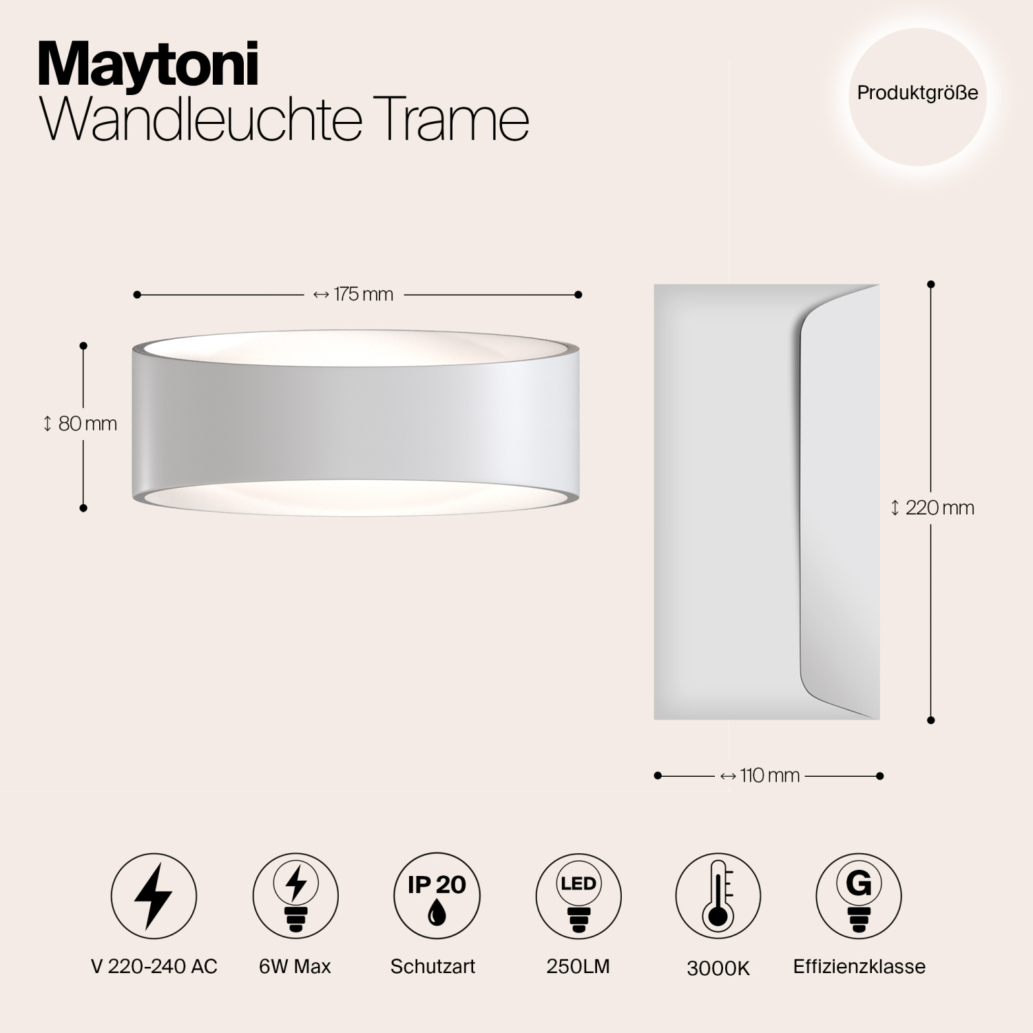 Maytoni Technical Trame Настенный светильник (бра) цвет: белый C806WL-L5W