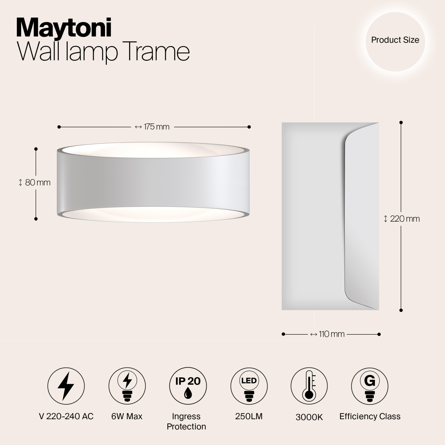 Maytoni Technical Trame Настенный светильник (бра) цвет: белый C806WL-L5W