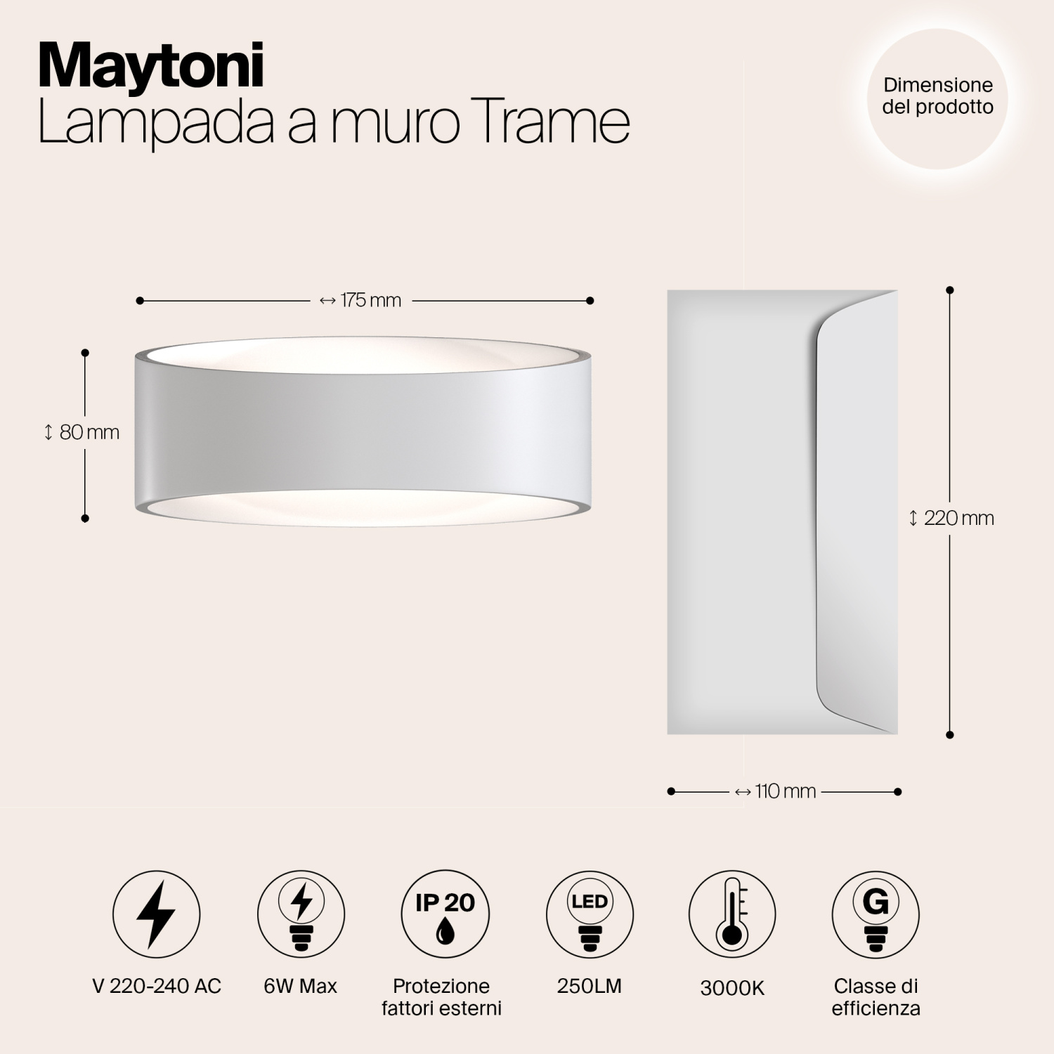 Maytoni Technical Trame Настенный светильник (бра) цвет: белый C806WL-L5W