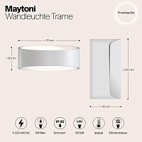 Maytoni Technical Trame Настенный светильник (бра) цвет: белый C806WL-L5W