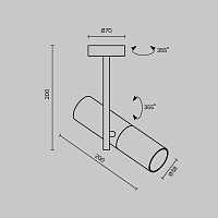 Maytoni Technical Elti Потолочный светильник цвет: черный с золотом C020CL-01GB