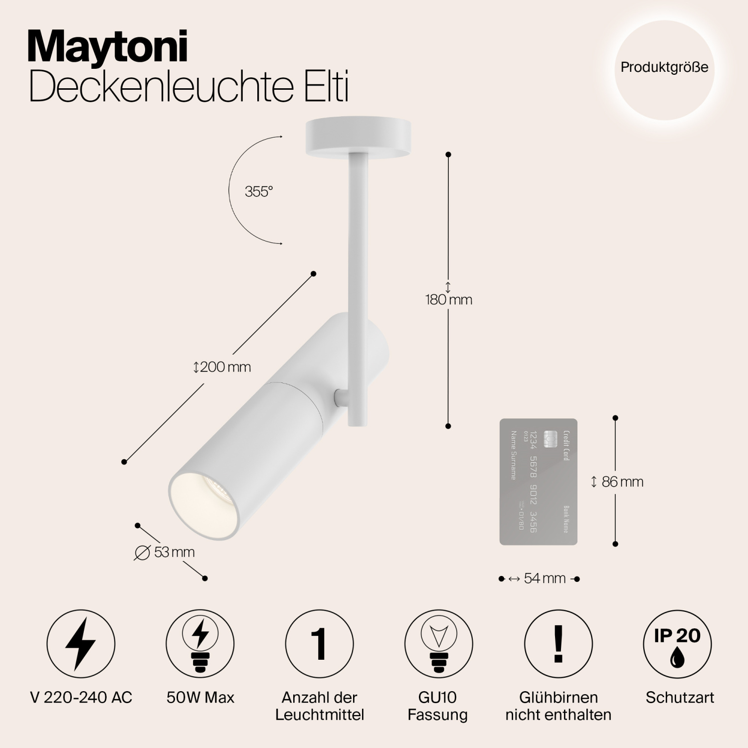 Maytoni Technical Elti Потолочный светильник цвет: белый C020CL-01W