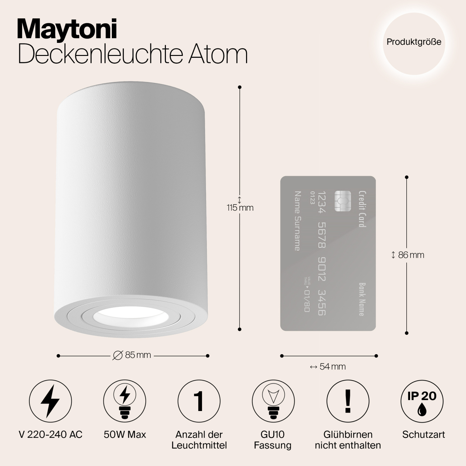 Maytoni Technical Atom Потолочный светильник цвет: белый C016CL-01W