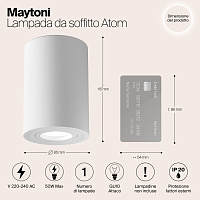Maytoni Technical Atom Потолочный светильник цвет: белый C016CL-01W