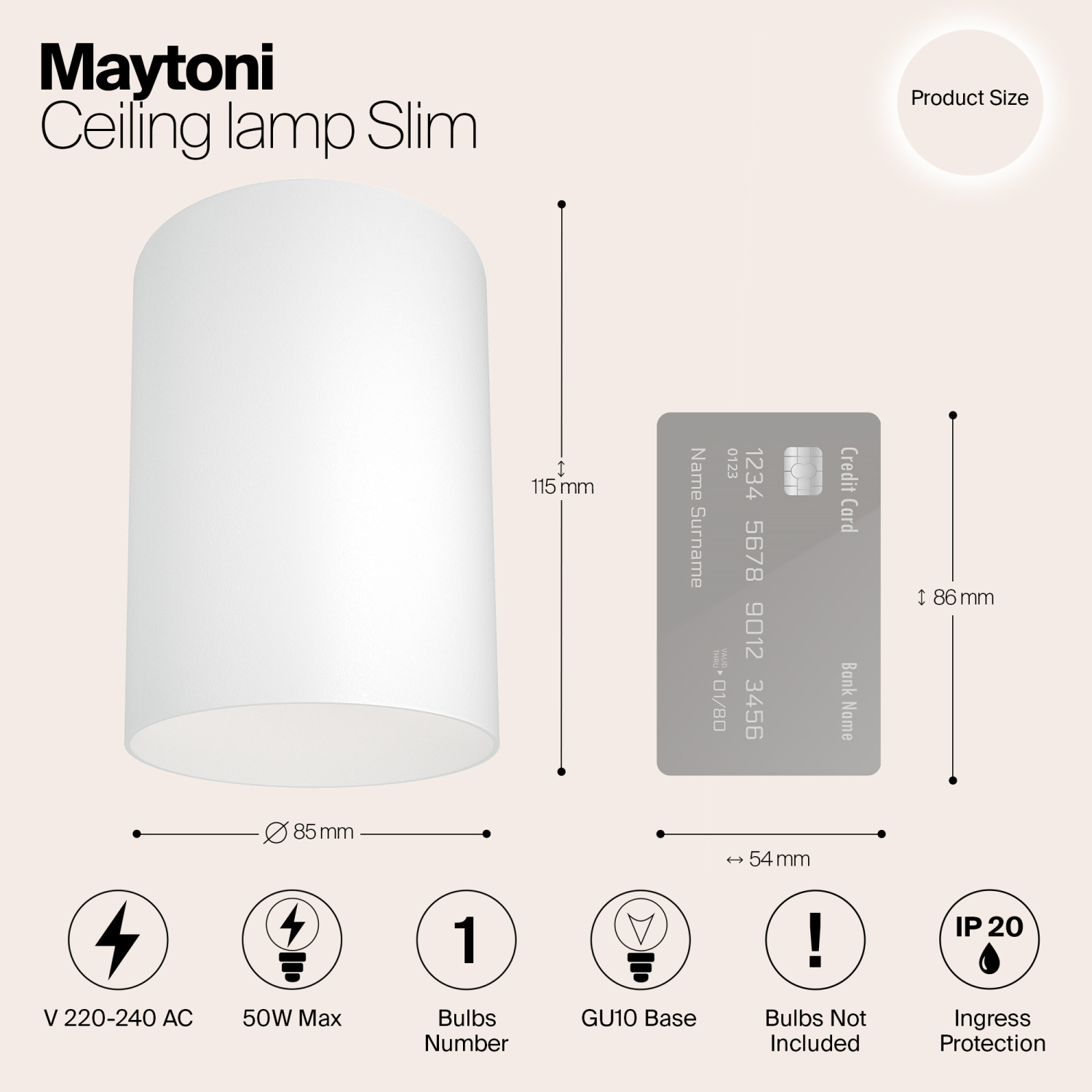 Maytoni Technical Slim Потолочный светильник цвет: белый C014CL-01W