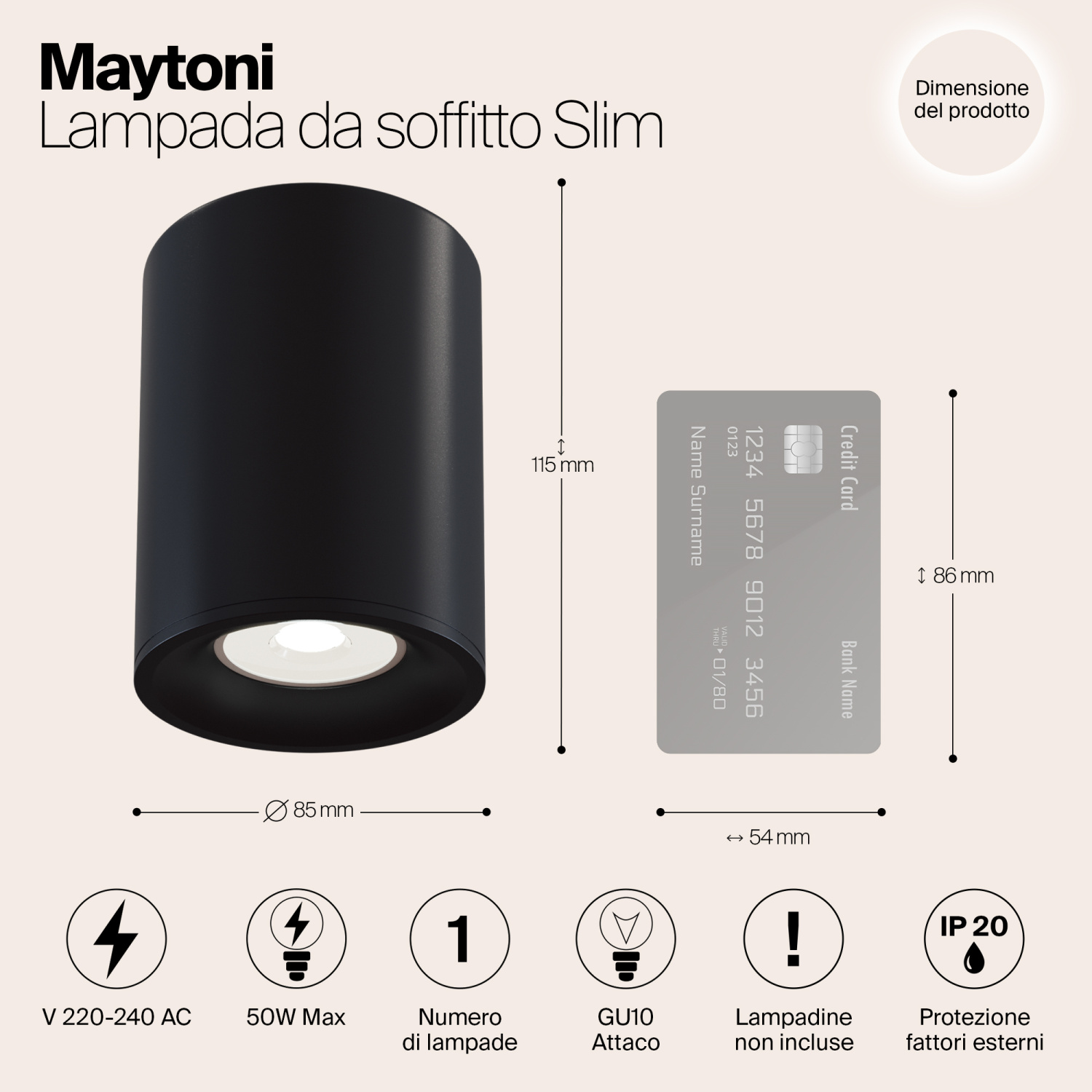 Maytoni Technical Slim Потолочный светильник цвет: черный C012CL-01B