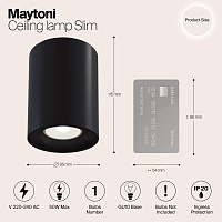 Maytoni Technical Slim Потолочный светильник цвет: черный C012CL-01B