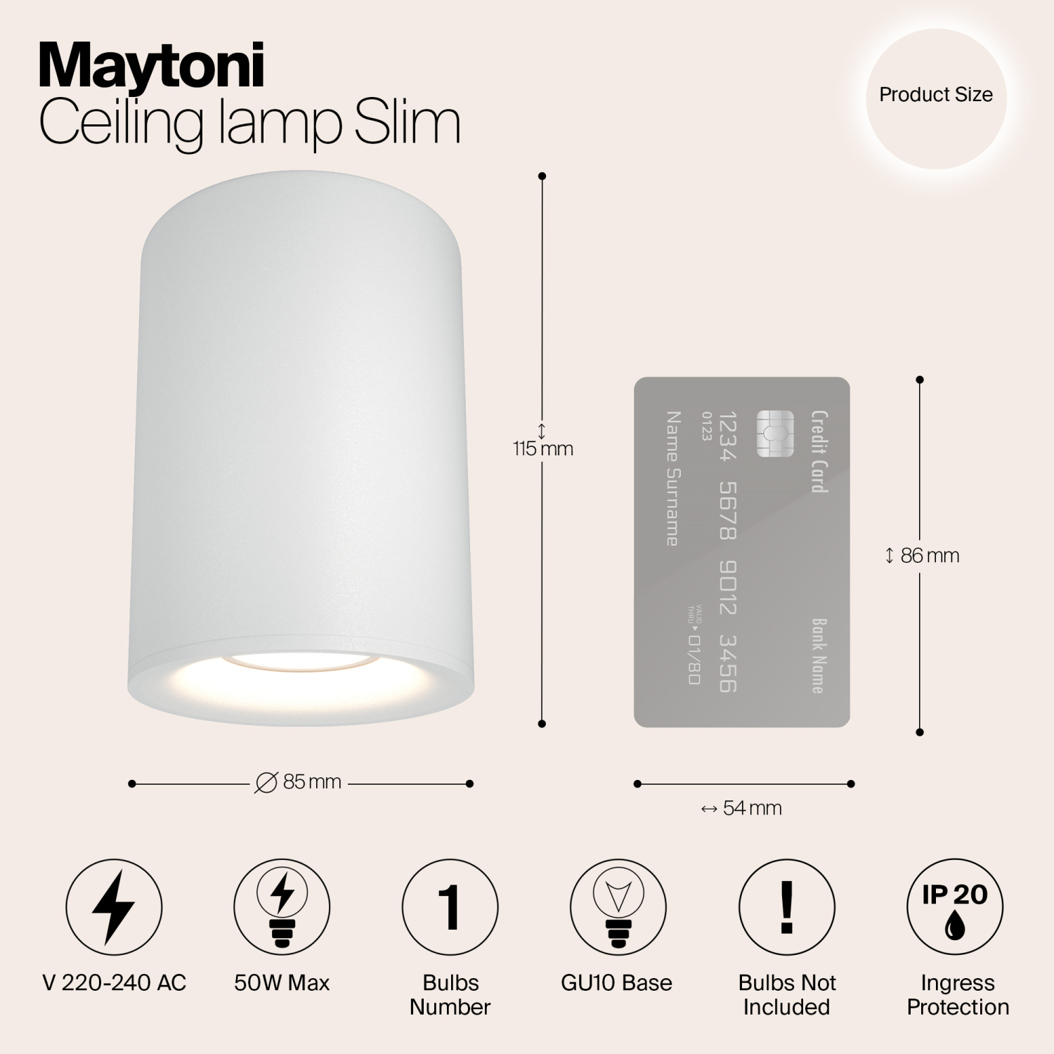 Maytoni Technical Slim Потолочный светильник цвет: белый C012CL-01W