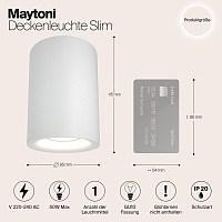 Maytoni Technical Slim Потолочный светильник цвет: белый C012CL-01W