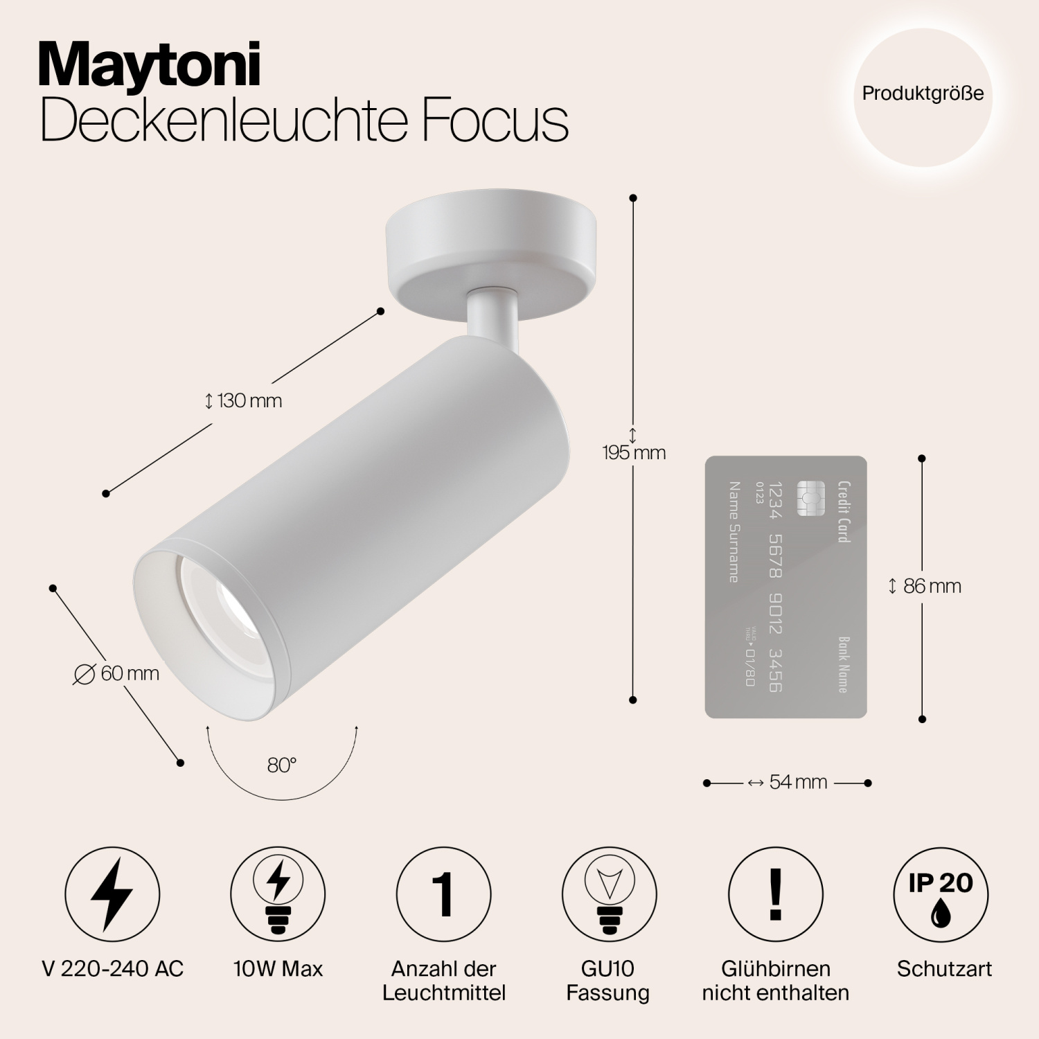 Maytoni Technical Focus Потолочный светильник цвет: белый C017CW-01W