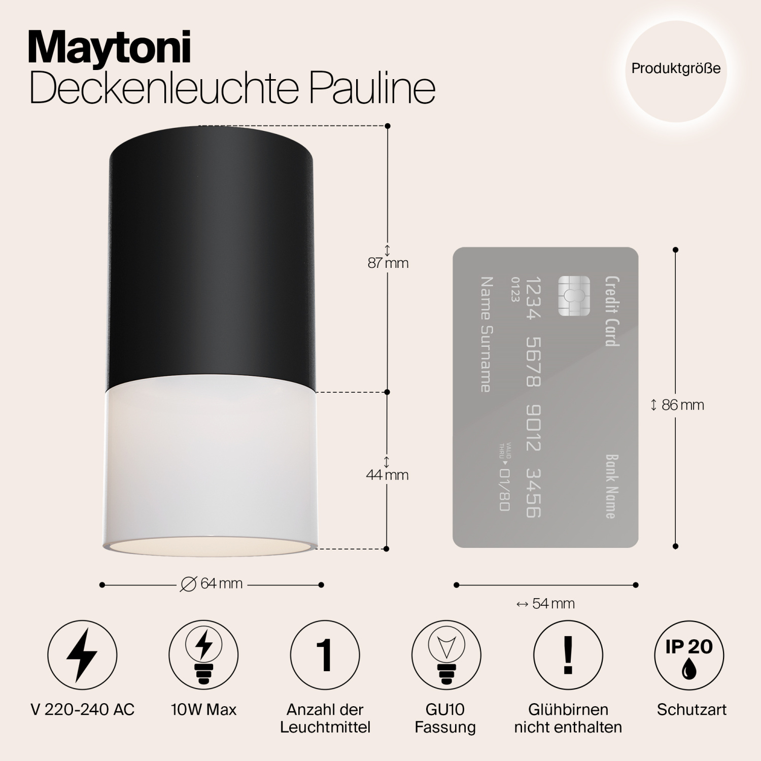 Maytoni Technical Pauline Потолочный светильник цвет: черный C007CW-01B
