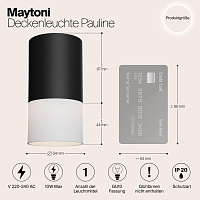 Maytoni Technical Pauline Потолочный светильник цвет: черный C007CW-01B