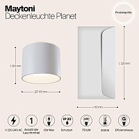 Maytoni Technical Planet Потолочный светильник цвет: белый C009CW-L12W