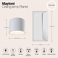 Maytoni Technical Planet Потолочный светильник цвет: белый C009CW-L12W
