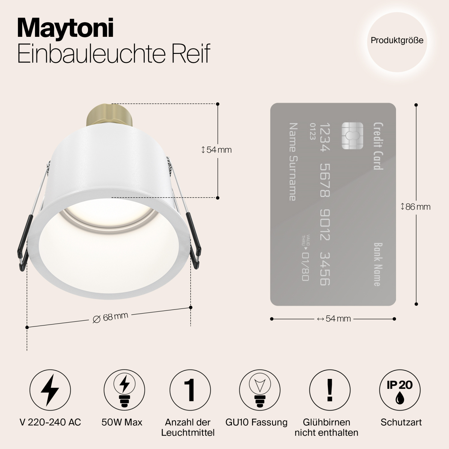 Maytoni Technical Reif Встраиваемый светильник цвет: белый DL049-01W