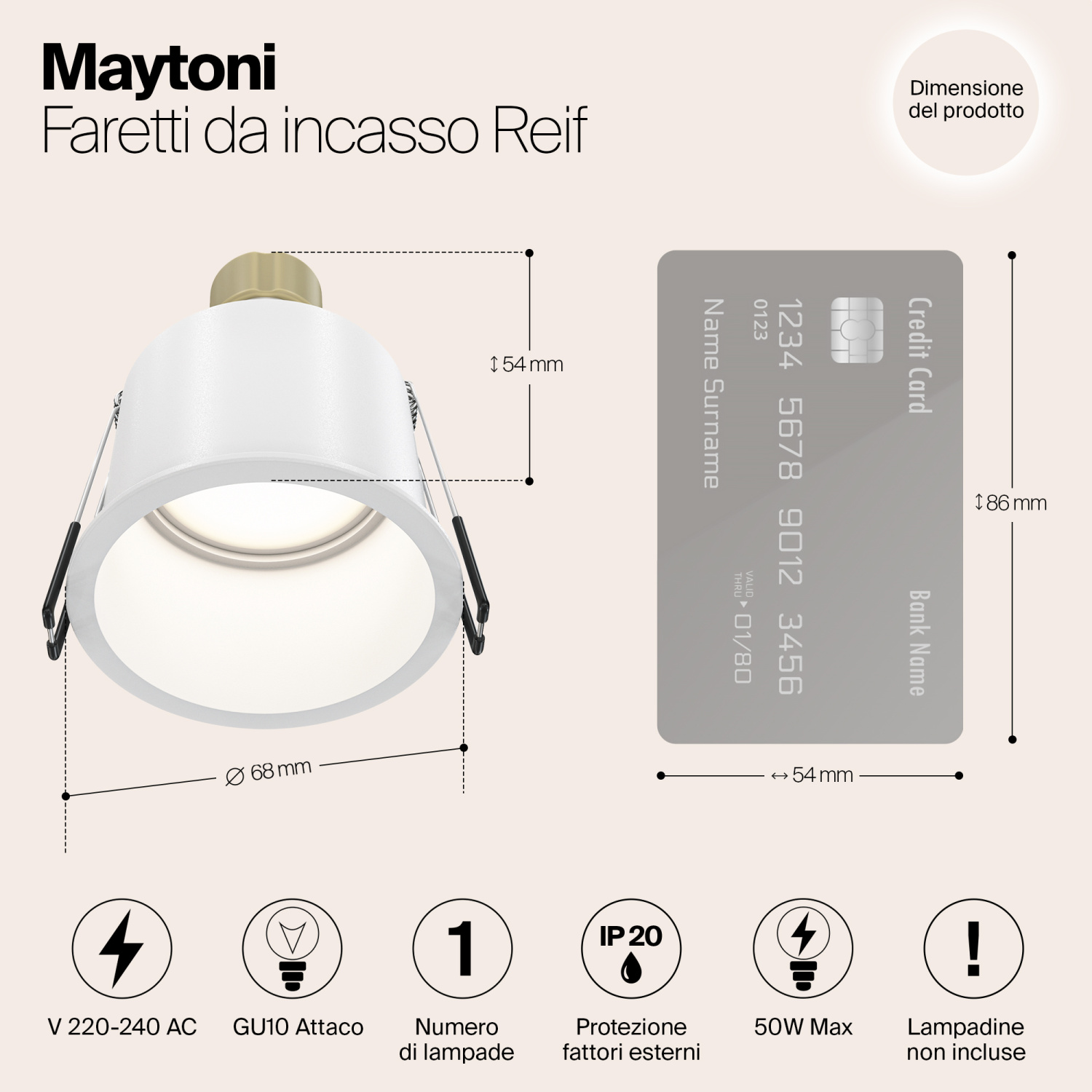 Maytoni Technical Reif Встраиваемый светильник цвет: белый DL049-01W