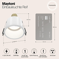 Maytoni Technical Reif Встраиваемый светильник цвет: белый DL049-01W