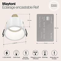 Maytoni Technical Reif Встраиваемый светильник цвет: белый DL049-01W