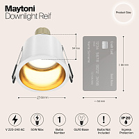 Maytoni Technical Reif Встраиваемый светильник цвет: белый с золотом DL049-01WG