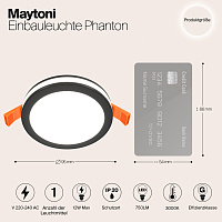 Maytoni Technical Phanton Встраиваемый светильник цвет: черный DL303-L12B