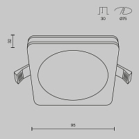 Maytoni Technical Phanton Встраиваемый светильник цвет: черный DL2001-L12B
