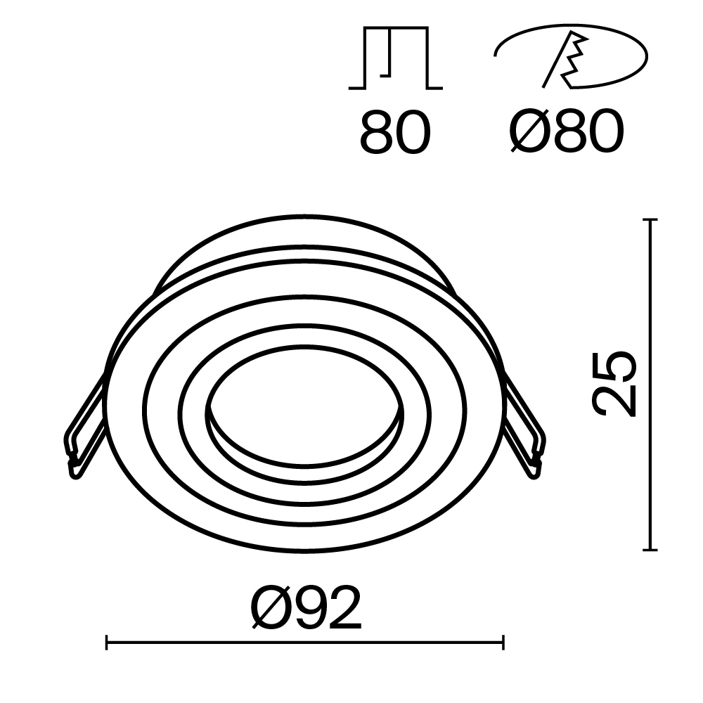 Maytoni Technical Atom Встраиваемый светильник цвет: черный DL023-2-01B