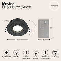 Maytoni Technical Atom Встраиваемый светильник цвет: черный DL023-2-01B