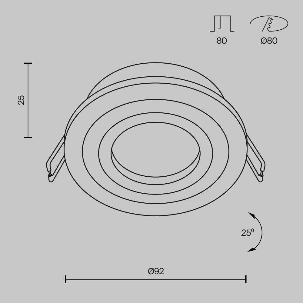 Maytoni Technical Atom Встраиваемый светильник цвет: серебро DL023-2-01S