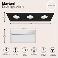 Maytoni Technical Atom Встраиваемый светильник цвет: черный DL024-2-03B