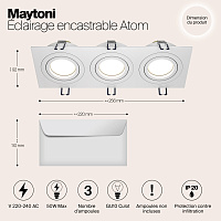 Maytoni Technical Atom Встраиваемый светильник цвет: белый DL024-2-03W