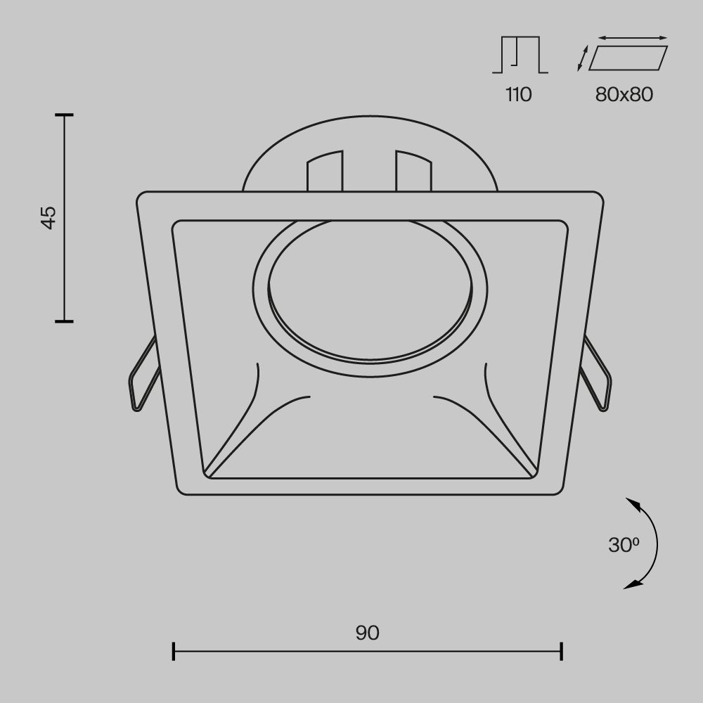 Maytoni Technical Dot Встраиваемый светильник цвет: белый DL029-2-01W