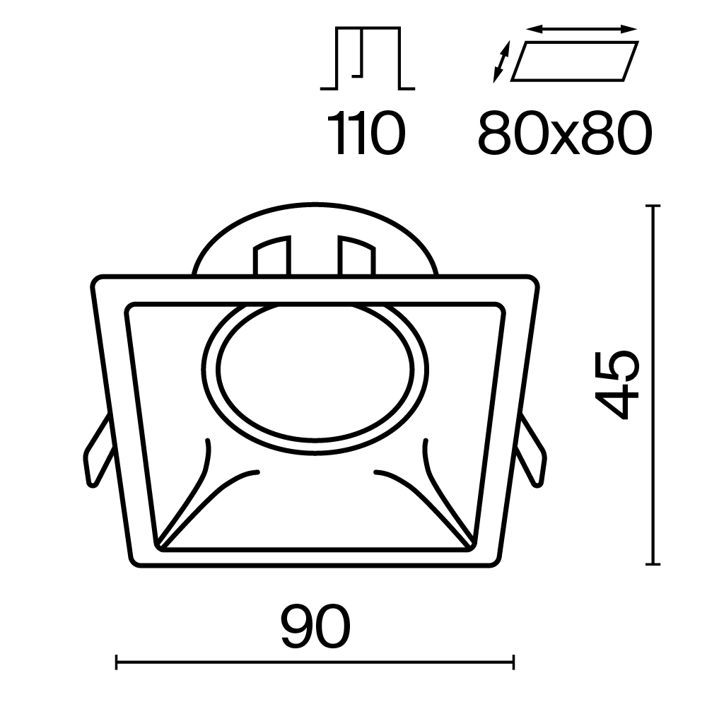 Maytoni Technical Dot Встраиваемый светильник цвет: черный DL029-2-01B