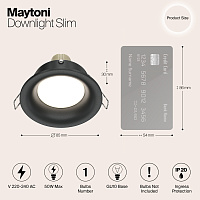 Maytoni Technical Slim Встраиваемый светильник цвет: черный DL027-2-01B