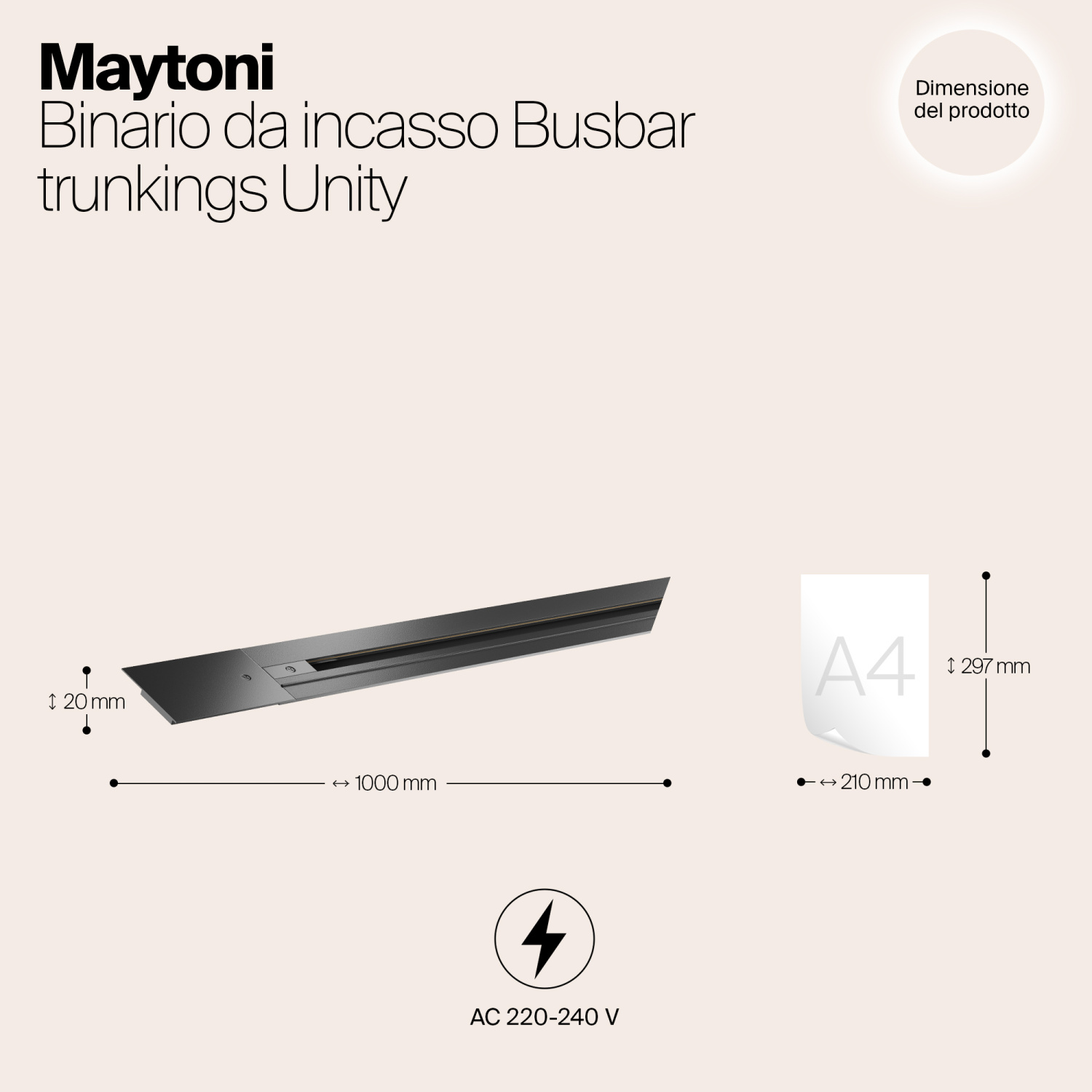 Maytoni Technical Busbar trunkings Unity Шинопровод встраиваемый цвет: черный TRX004-111B