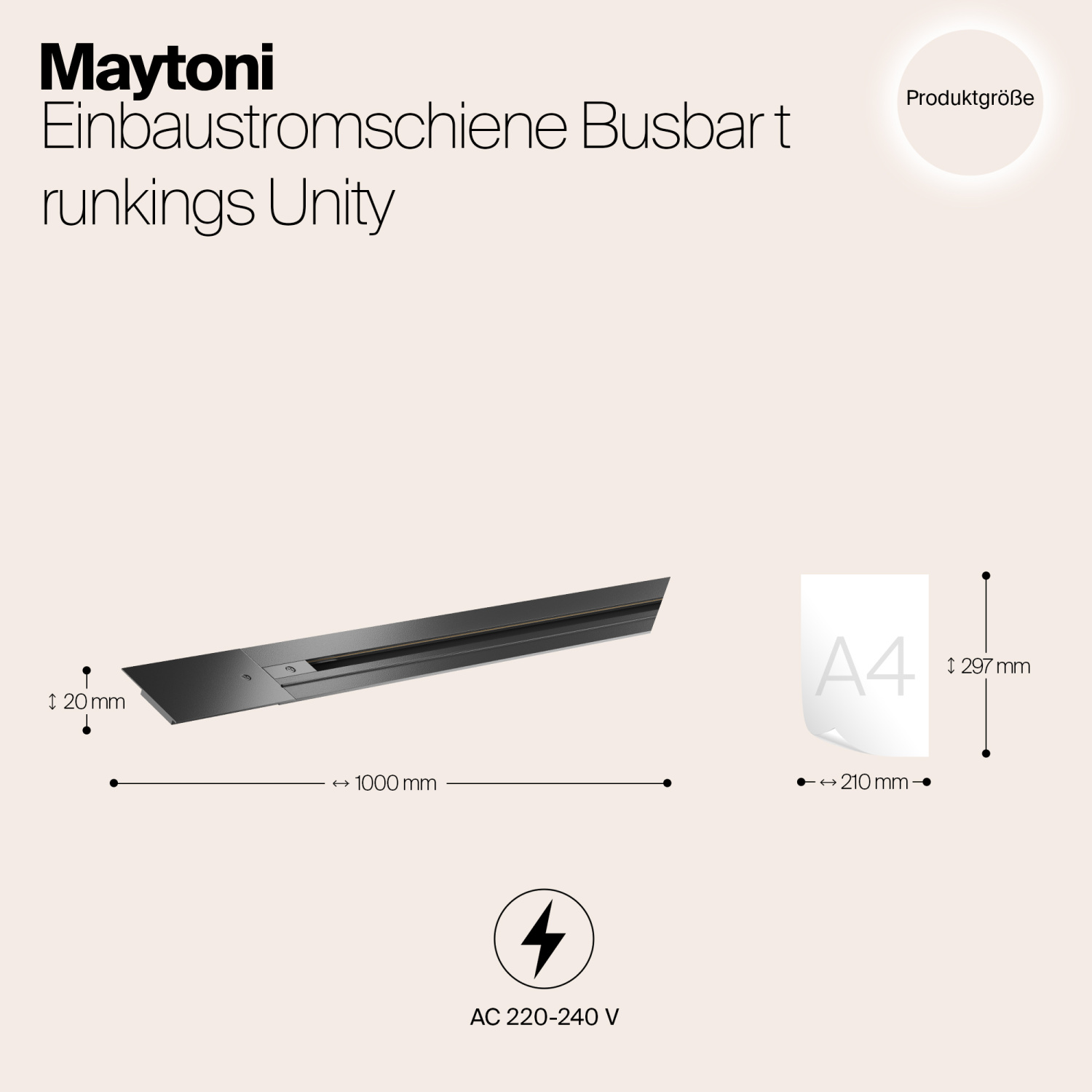 Maytoni Technical Busbar trunkings Unity Шинопровод встраиваемый цвет: черный TRX004-111B