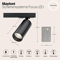 Maytoni Technical Focus LED Трековый светильник цвет: черный TR021-1-12B4K