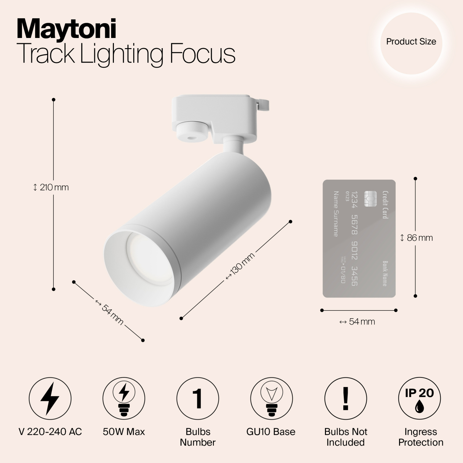 Maytoni Technical Focus Трековый светильник цвет: белый TR004-1-GU10-W
